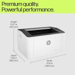 HP Laser 1008a Printer, Single Function, Print, Hi-Speed USB 2.0, Up to 21 ppm, 150-sheet Input Tray, 100-sheet Output Tray, 10,000-page Duty Cycle, 1-Year Warranty, Black and White, 714Z8A