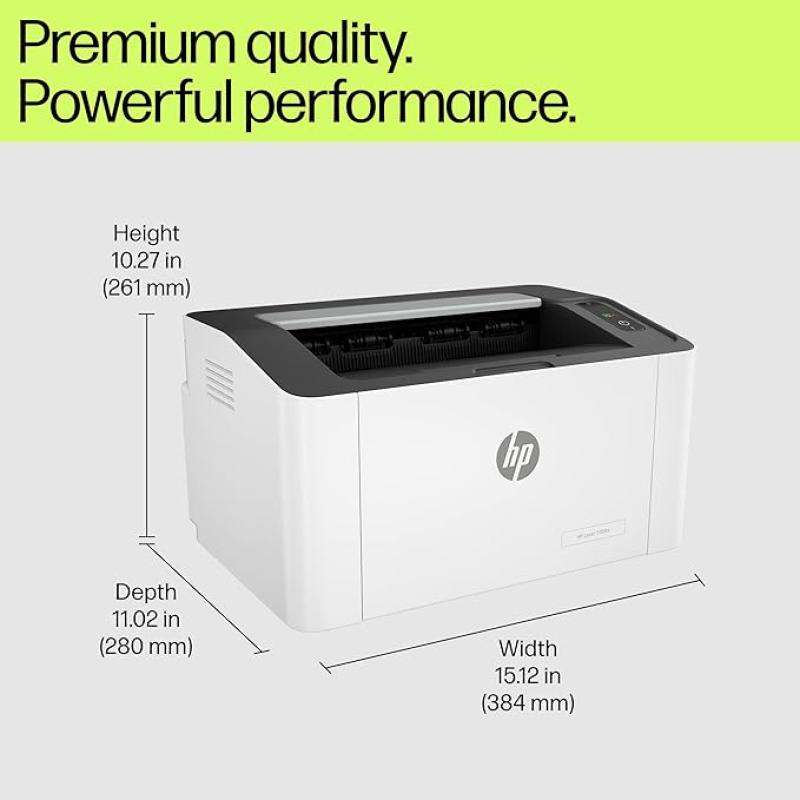 HP Laser 1008a Printer, Single Function, Print, Hi-Speed USB 2.0, Up to 21 ppm, 150-sheet Input Tray, 100-sheet Output Tray, 10,000-page Duty Cycle, 1-Year Warranty, Black and White, 714Z8A